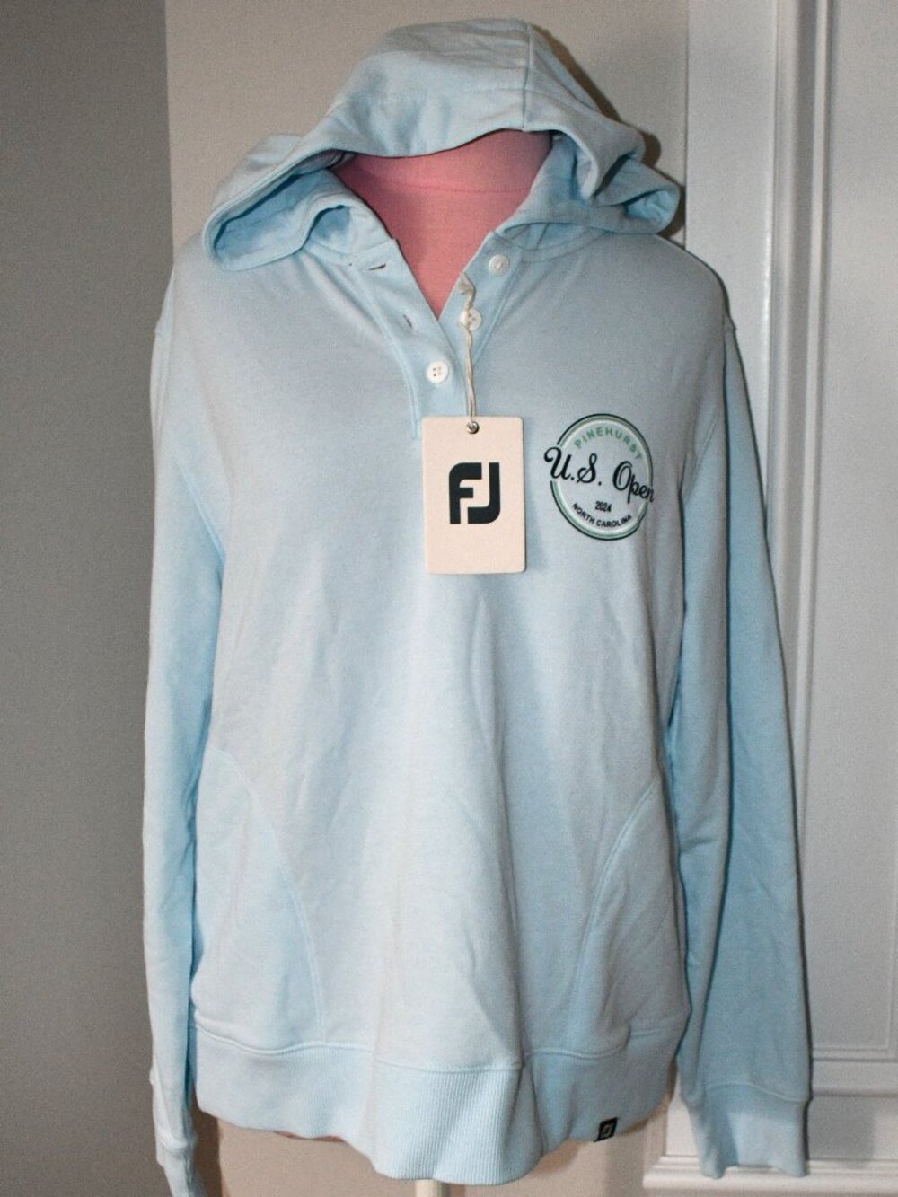 FootJoy Golf Ladies 124th US Open Crop Hoodie in Blue, MEDIUM #30332 NWT
